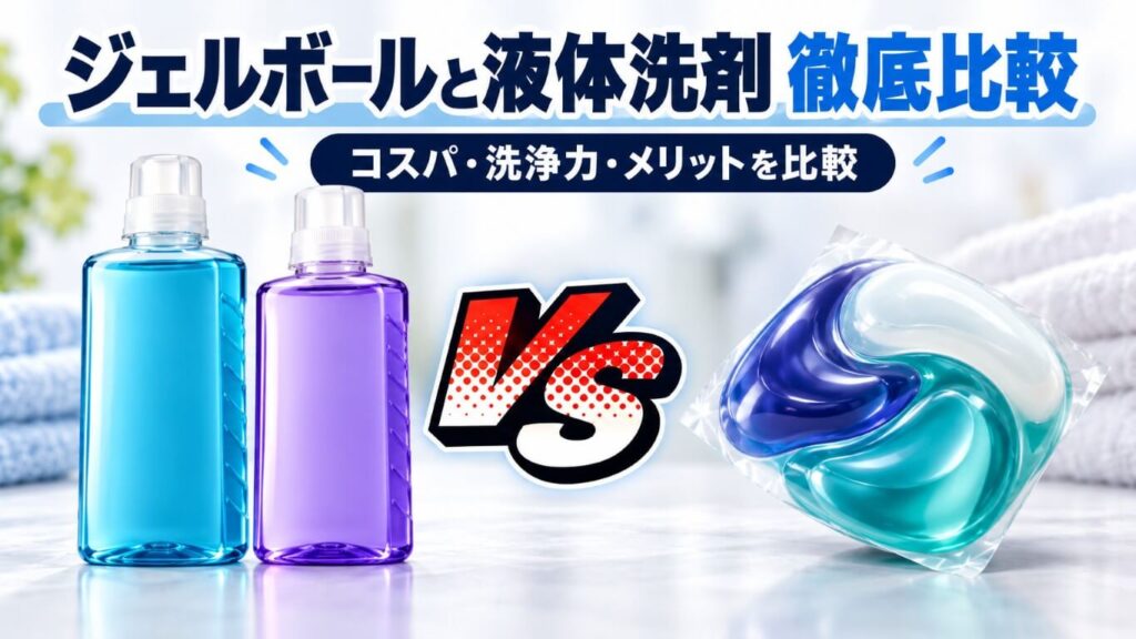 ジェルボールと液体洗剤はどっちがいい？コスパ・洗浄力・メリットを比較